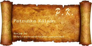 Petruska Kálmán névjegykártya
